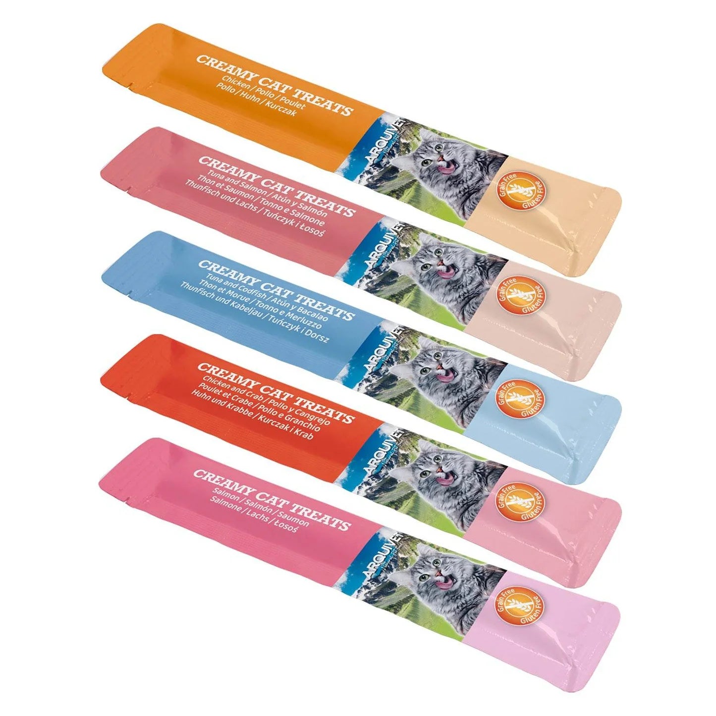 Snacks cremosos - Variety Pack 5 sabores - Creamy Cat Treats