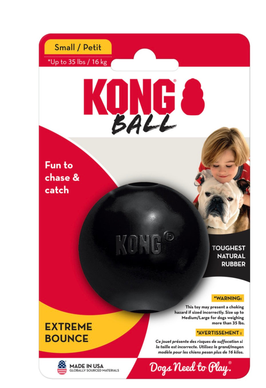 Pelota KONG Extreme Small - Caucho Natural Negro