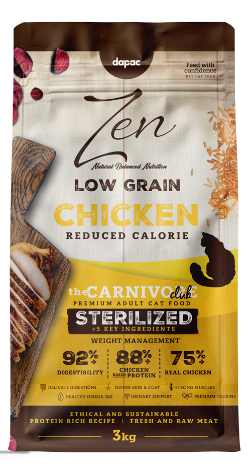 Zen CAT Low Grain Esterilizado Pollo 3kg