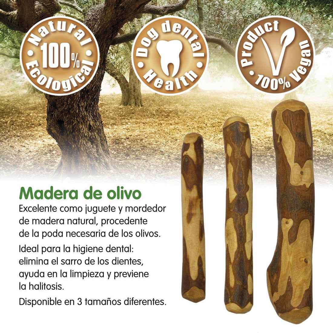 Mordedor de Madera de Olivo para Perros