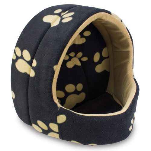 Arquivet Casa Iglú Huellas Negro para Perros y Gatos