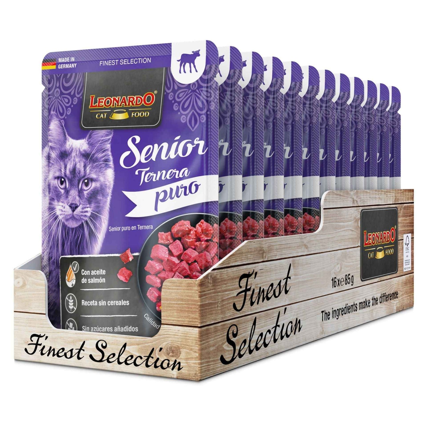 Leonardo Finest Selection Senior Puro en Ternera 85g