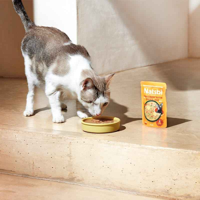 Natsbi Steamed Gravy Cat Pollo con Huevo de Codorniz 80 gr