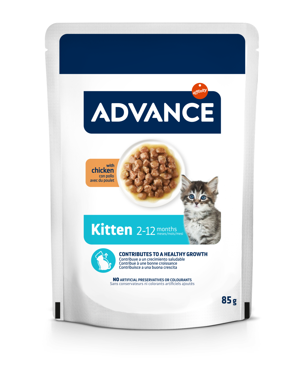 Advance Bocaditos en Salsa con Pollo - Alimento Húmedo para Gatitos 85g