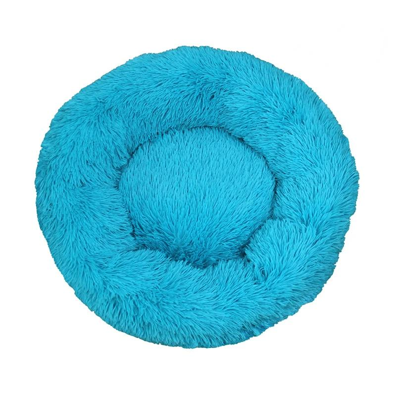 Cama Donut Antiestrés Perros Redonda 50cm Azul