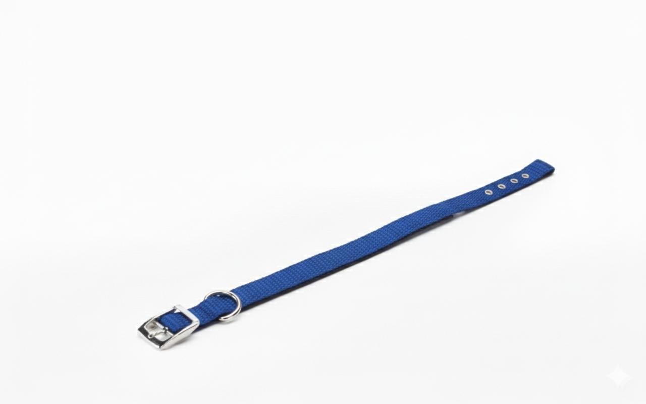 Collar Nylon Acolchado Azul 15mm x 50cm