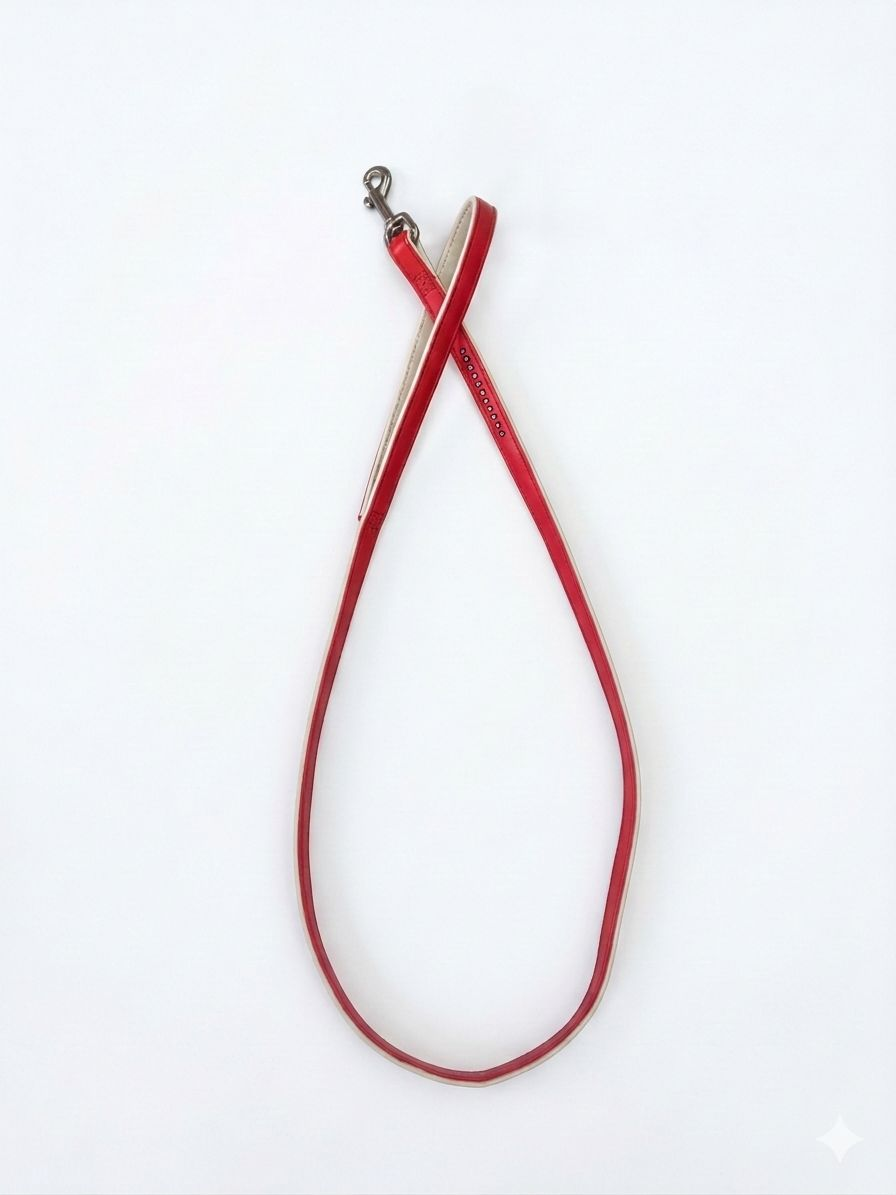 Correa Símil Piel con Strass Ferribiella Roja/Beige 1.18m | Paseo con Glamour