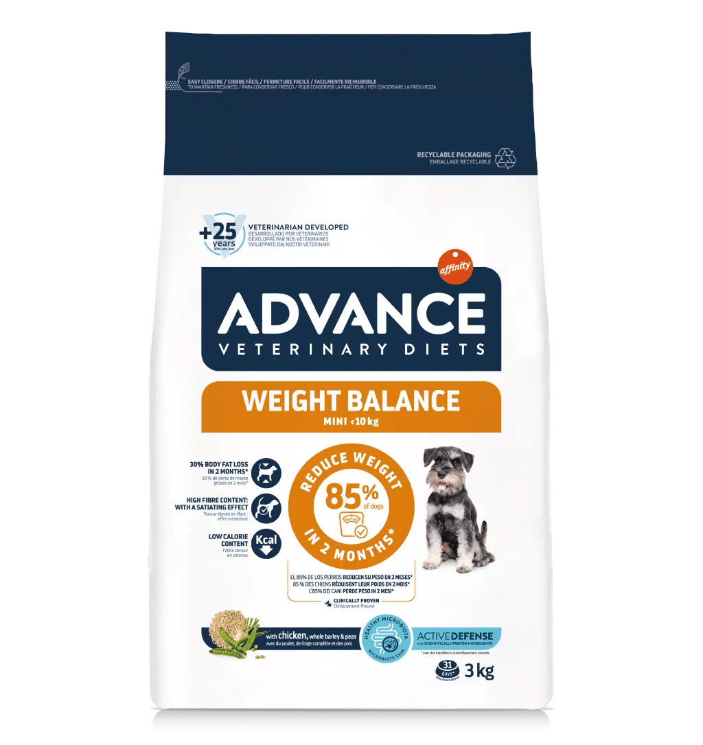 Advance Veterinary Diets Weight Balance Mini Pienso Dietético para Perros Pequeños con Sobrepeso – 3 kg