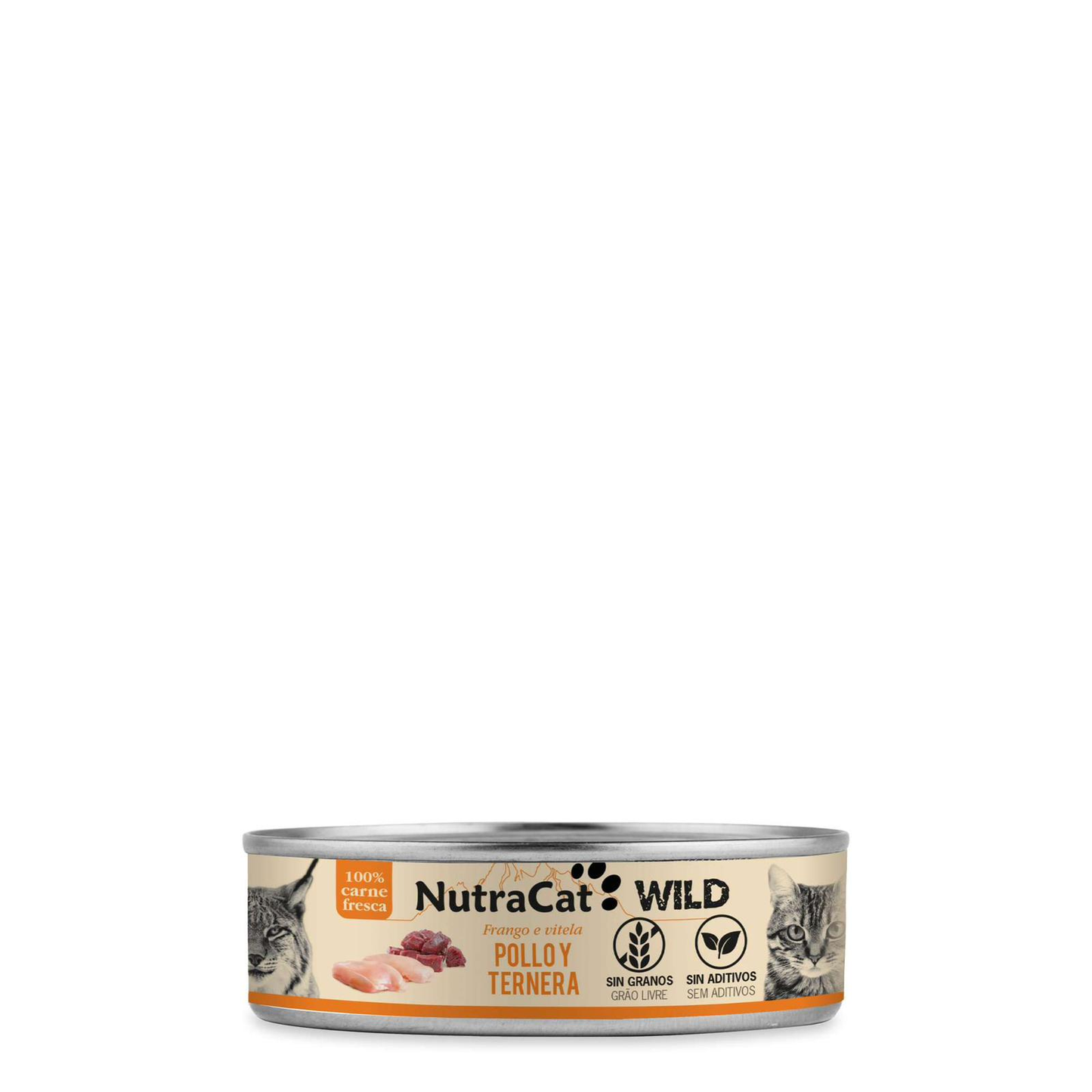 NutraCat WILD Lata de Pollo y Ternera para Gatos 80gr