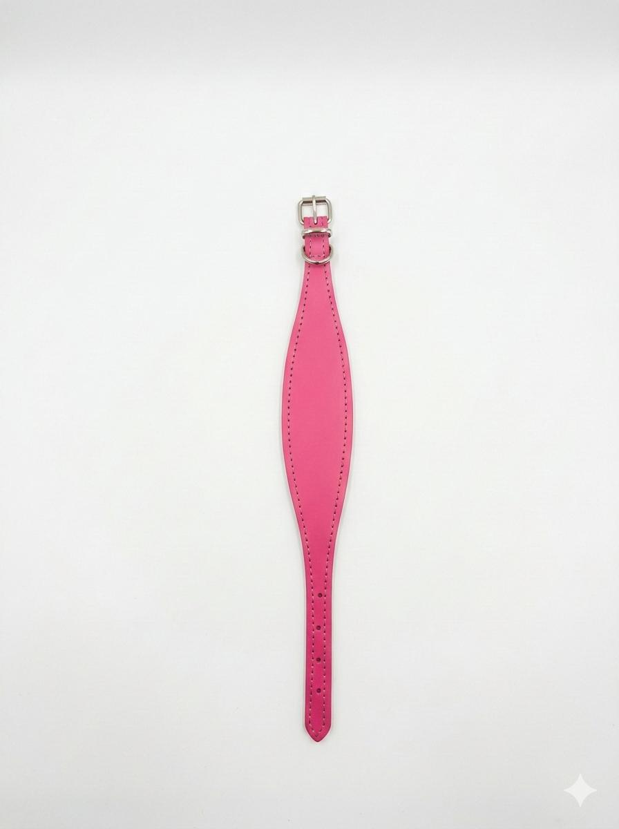 Collar Galgos Arppe, cuero, piel y poliéster 50mm x 40cm color rosa