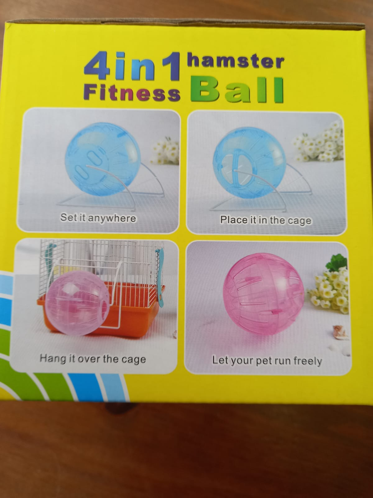 Bola + Soporte 4 en 1 para Hámster - Diámetro 12 cm