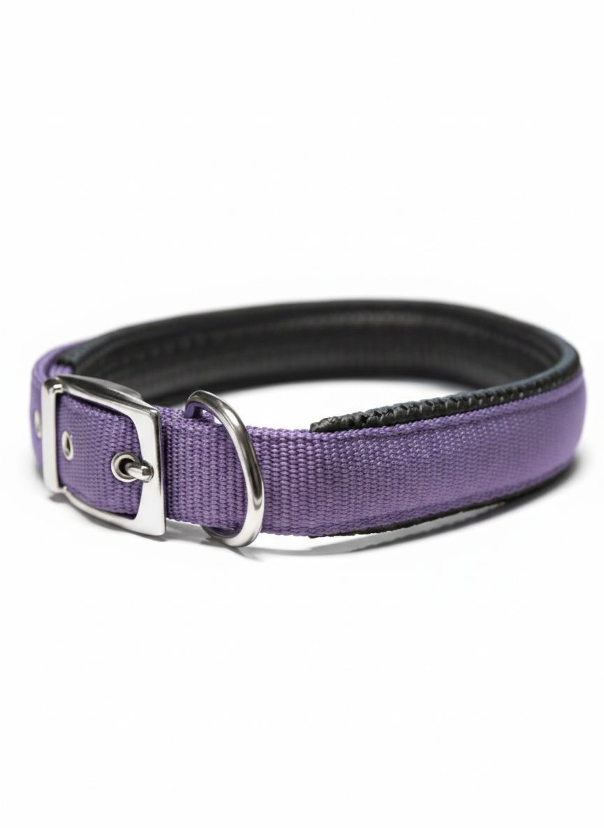 Collar Confort Nylon Acolchado Lila y Negro