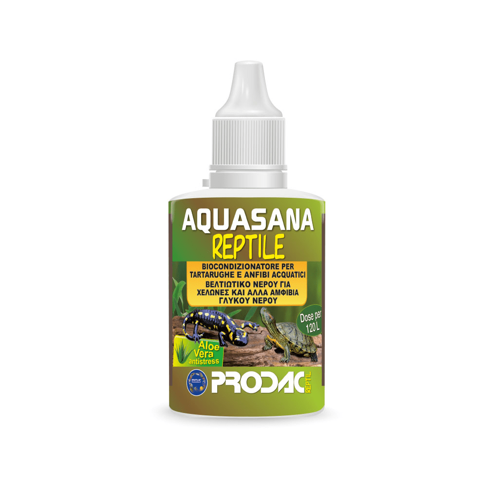 Prodac Aquasana Reptile 30ml – Acondicionador de agua con Aloe Vera para tortugas y anfibios