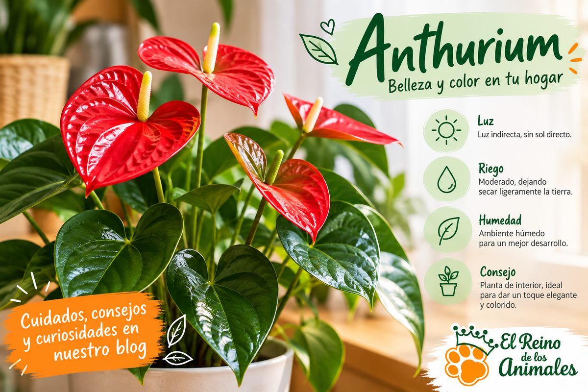 🌿 Anthurium: cuidados, riego, luz y consejos para mantenerlo perfecto