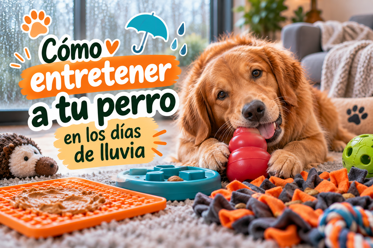 Cómo entretener a tu perro en días de lluvia: 7 ideas para casa