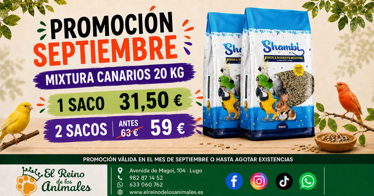 Oferta Septiembre – Mistura Canarios 20 kg: 2 Sacos a 29,50€