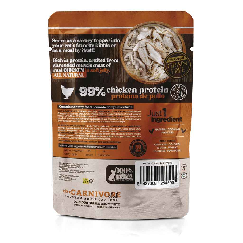 Zen Tender Meats Pollo en Gelatina para Gatos 70g