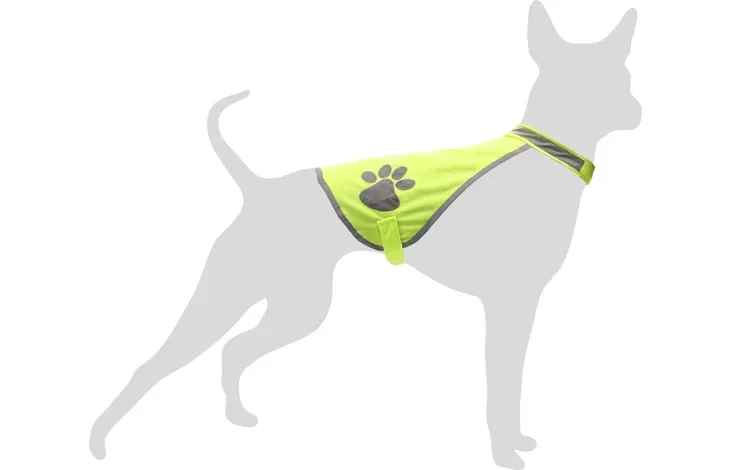 Flamingo Chaleco de Seguridad Refi Amarillo Fluo para Perros – Talla S
