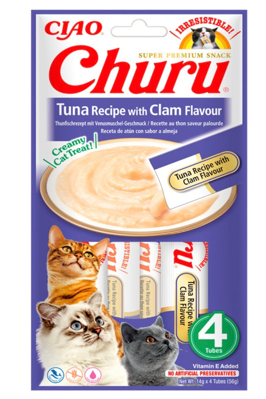 Churu Snack Puré Receta De Atún Con Almeja Para Gatos