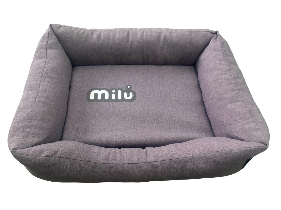 Cama Milú Malva – Cama de algodón con bordes elevados para perros y gatos pequeños