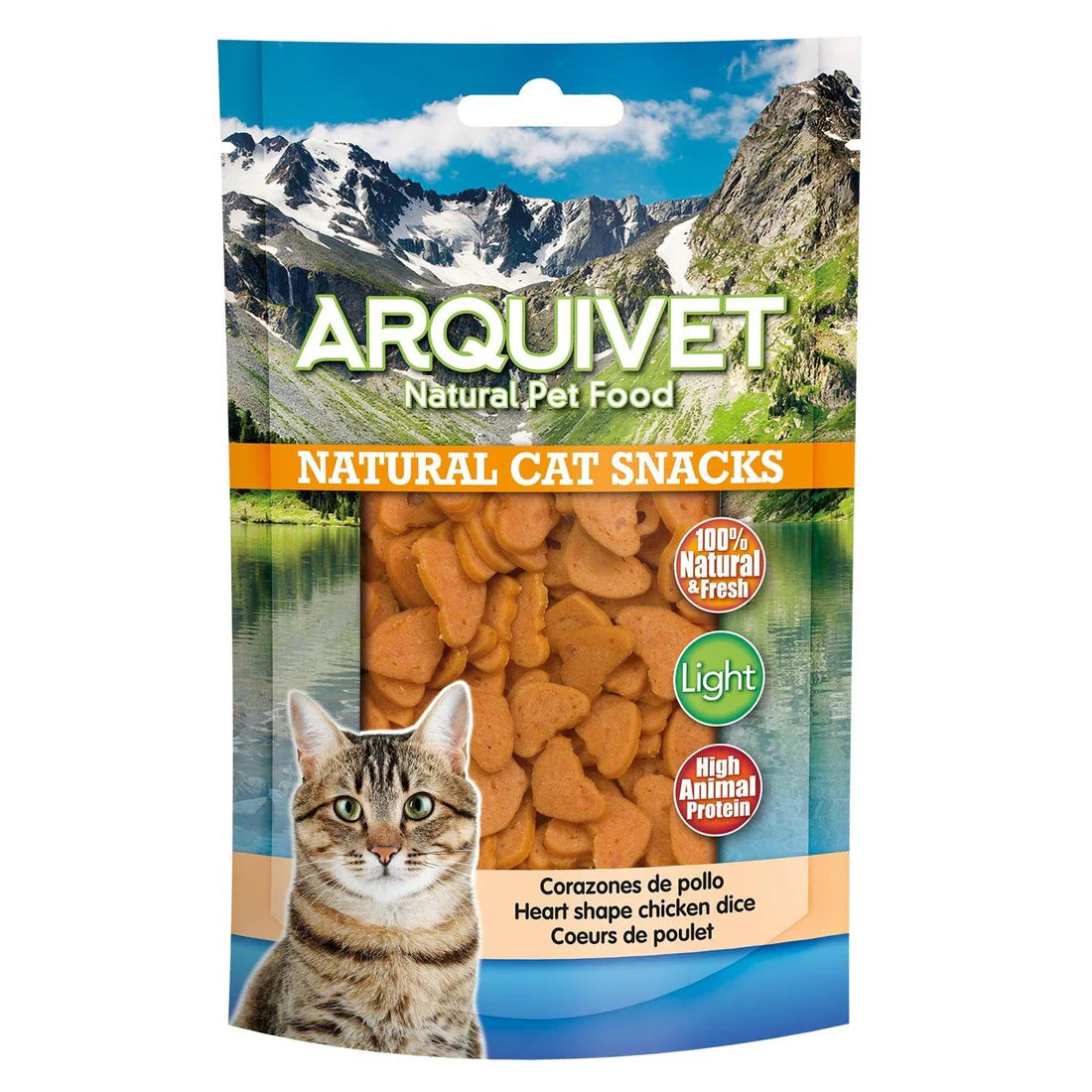 Corazones de Pollo Snack Natural Alto en Proteína para Gatos – 50 g