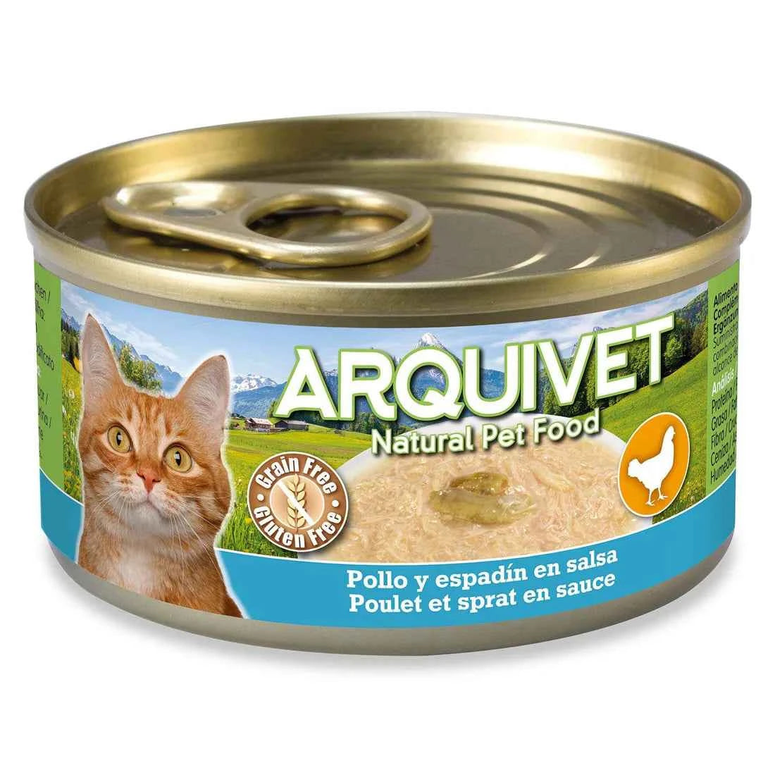 Arquivet Pollo en Salsa con Espadín para Gatos 80gr