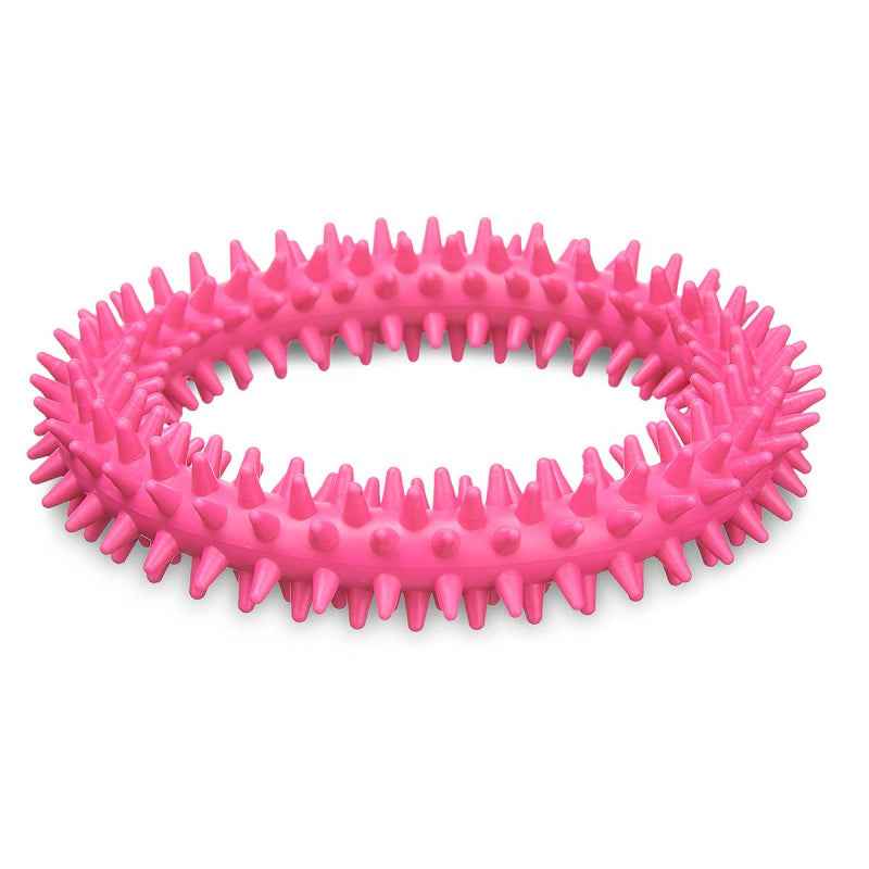 Aro mordedor de silicona 12 cm con púas para mascotas