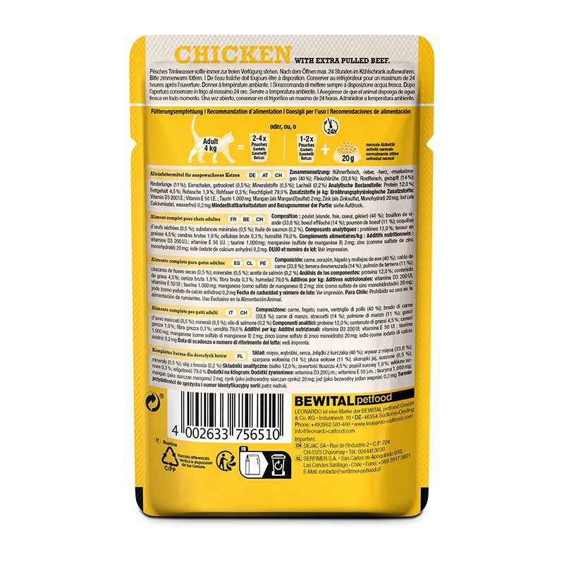 Leonardo | Pollo con Ternera Desmenuzada 70g