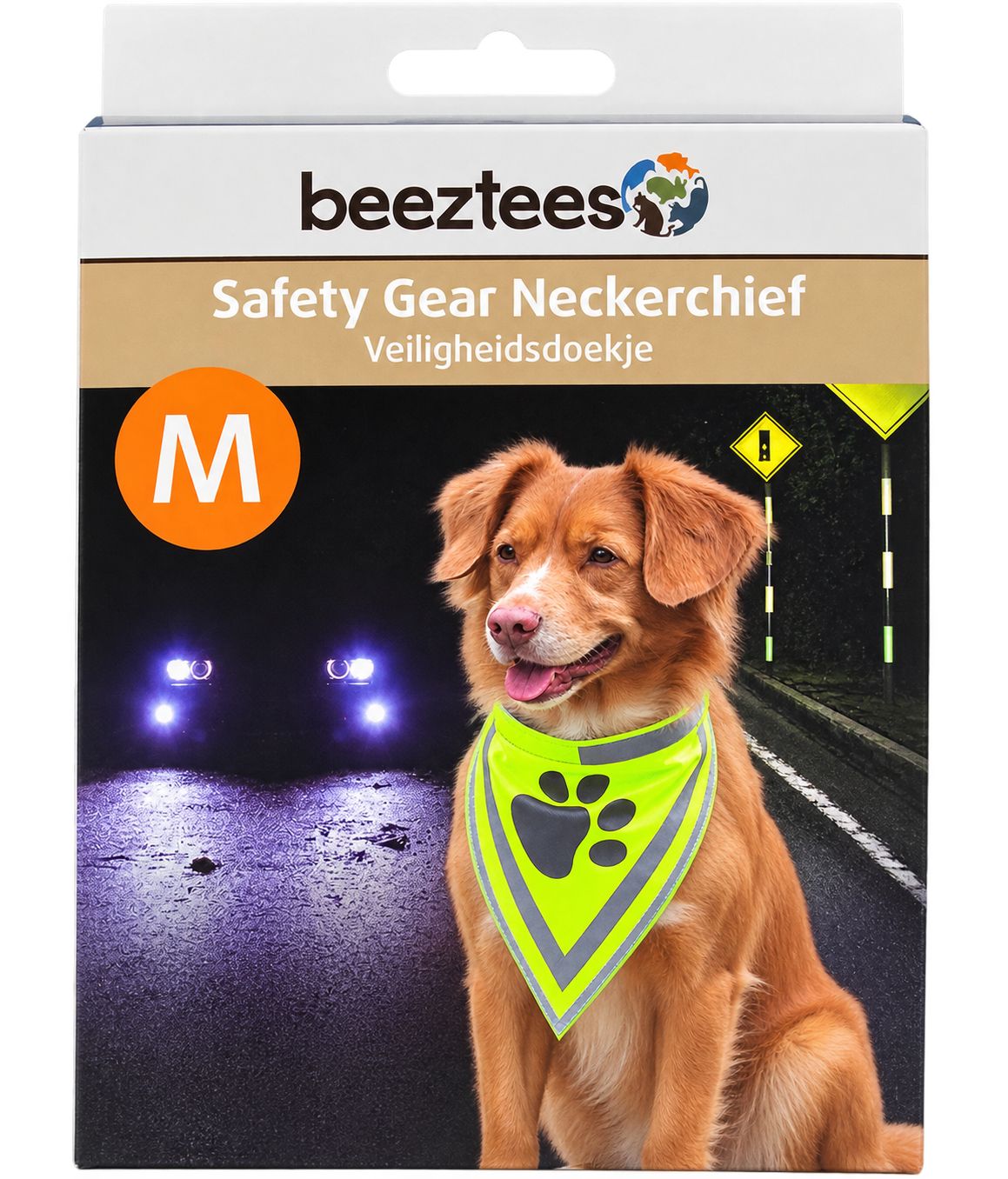 Beeztees Bandana Seguridad Reflectante Perros Talla M