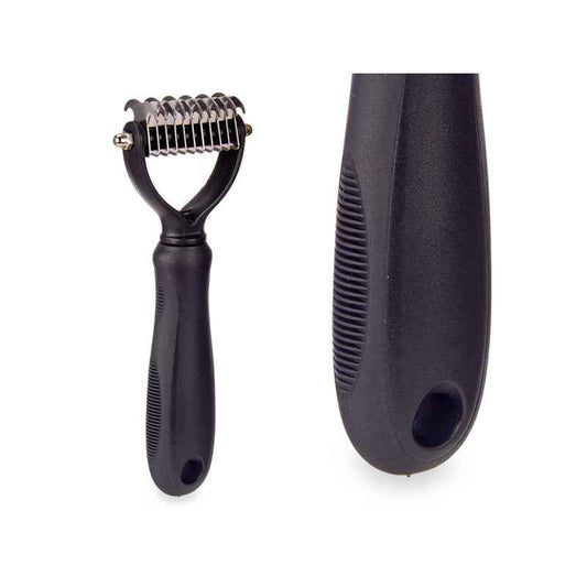 Cepillo de cuchillas para mascotas con mango de silicona