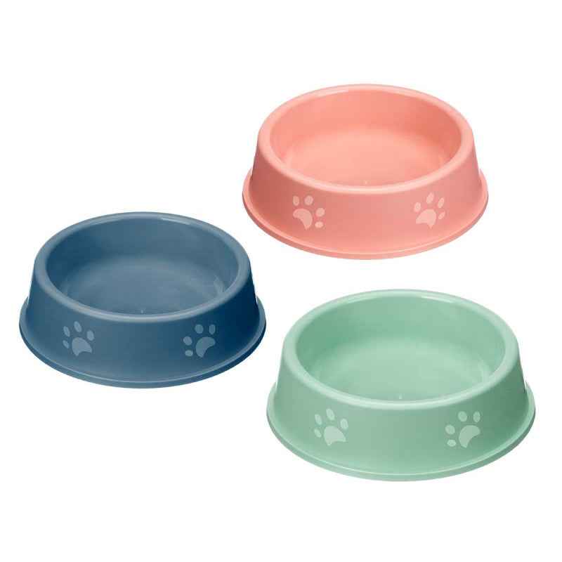 Comedero de plástico con huellas 21 cm colores surtidos