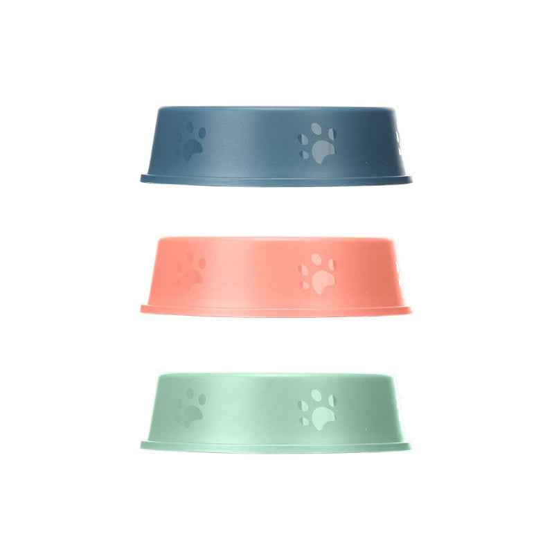 Comedero de plástico con huellas 18 cm colores surtidos