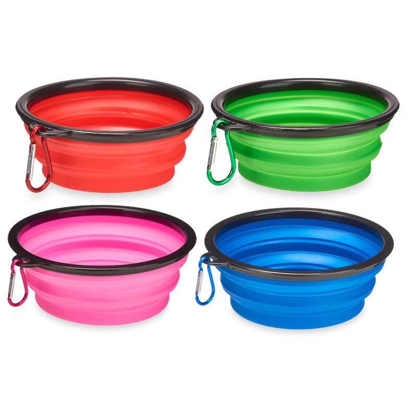 Comedero bebedero de silicona plegable 12,5 cm colores surtidos