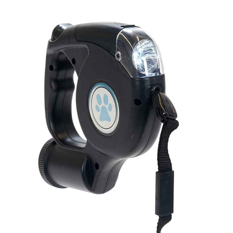 Correa extensible 3 en 1 con luz LED y dispensador de bolsas 5 m