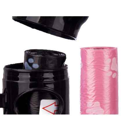 Set de 3 rollos de bolsas para perro con dispensador, 15 bolsas por rollo