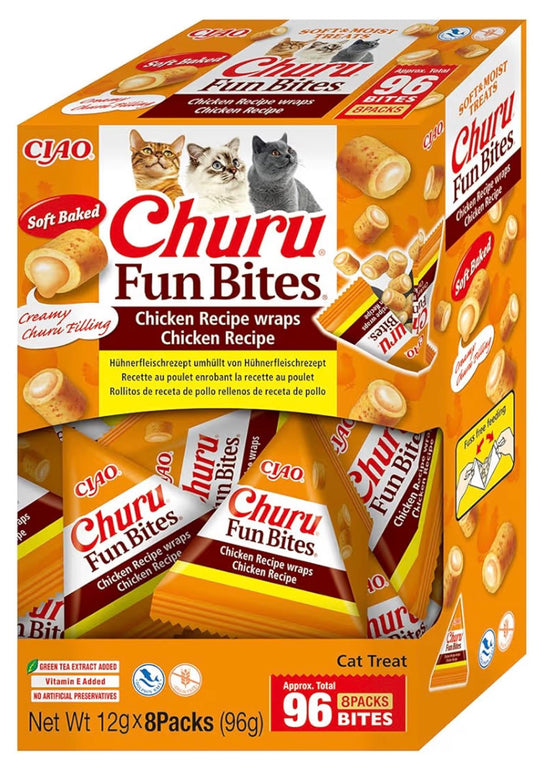 CHURU CAT FUN BITES DE POLLO PACK 8 X 12 GR