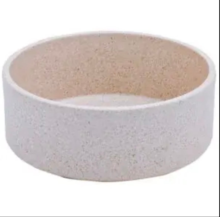 Comedero Bebedero Bambú Blanco para Gatos 12cm 0,35L | Natural y Antideslizante
