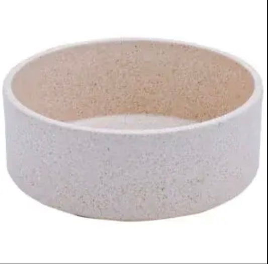 Comedero Bebedero Bambú Blanco para Gatos 12cm 0,35L | Natural y Antideslizante