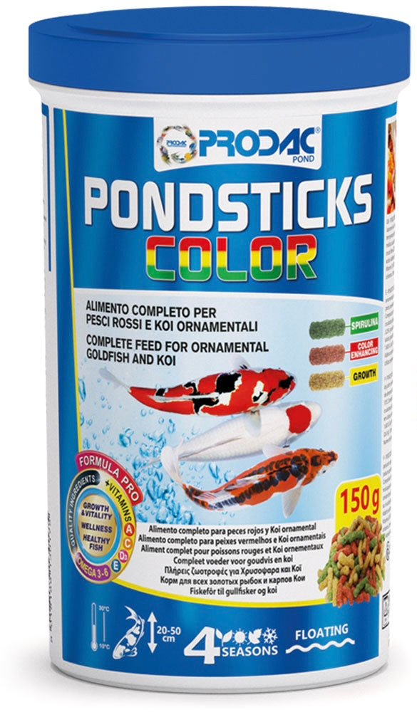 Prodac Pondsticks Color 150g | Sticks para Koi con Cantaxantina y Spirulina