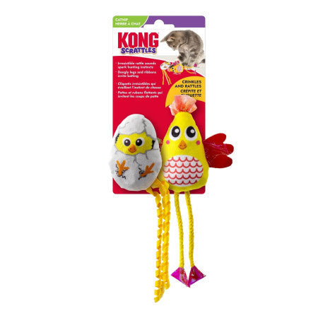 Kong Scrattles Pollo Pack de 2 Peluches