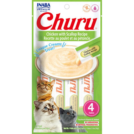 Churu Snack Cremoso de Pollo con Vieira para gatos