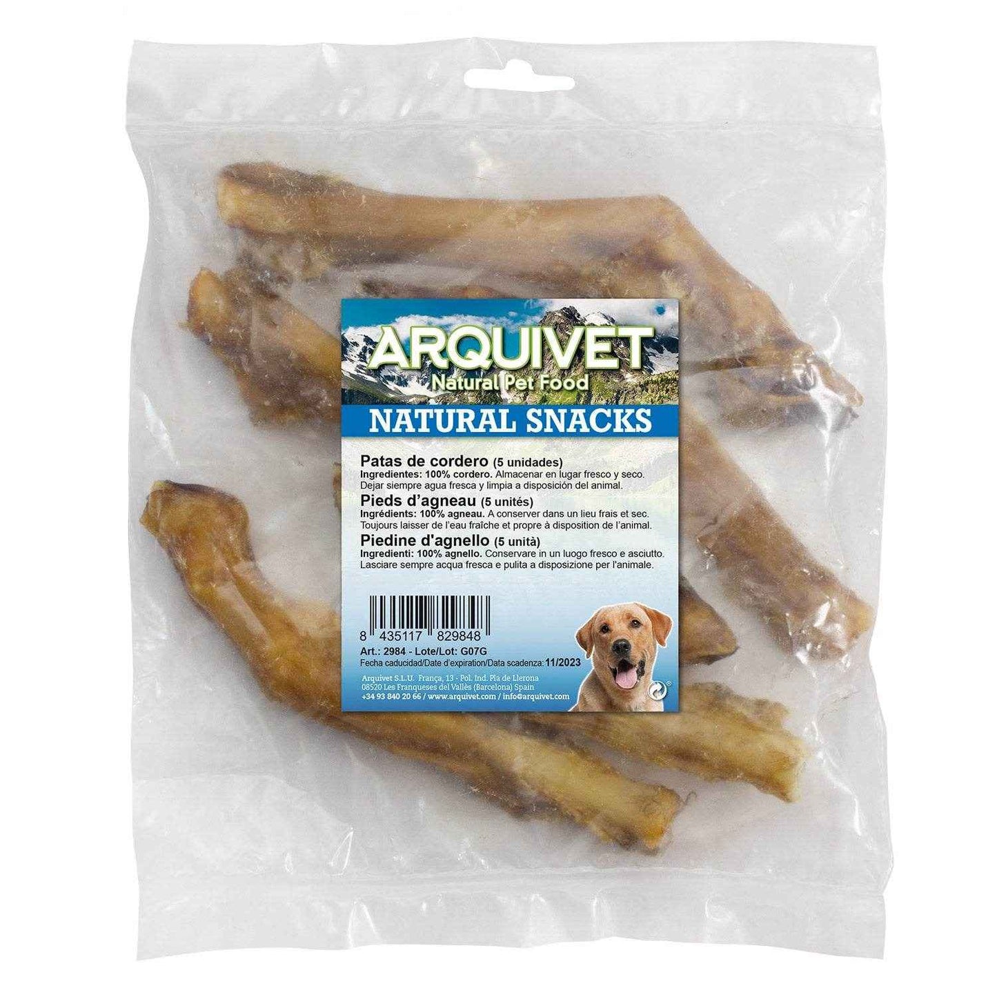 Patas de Cordero Deshidratadas para Perros (Bolsa 5 uds.)