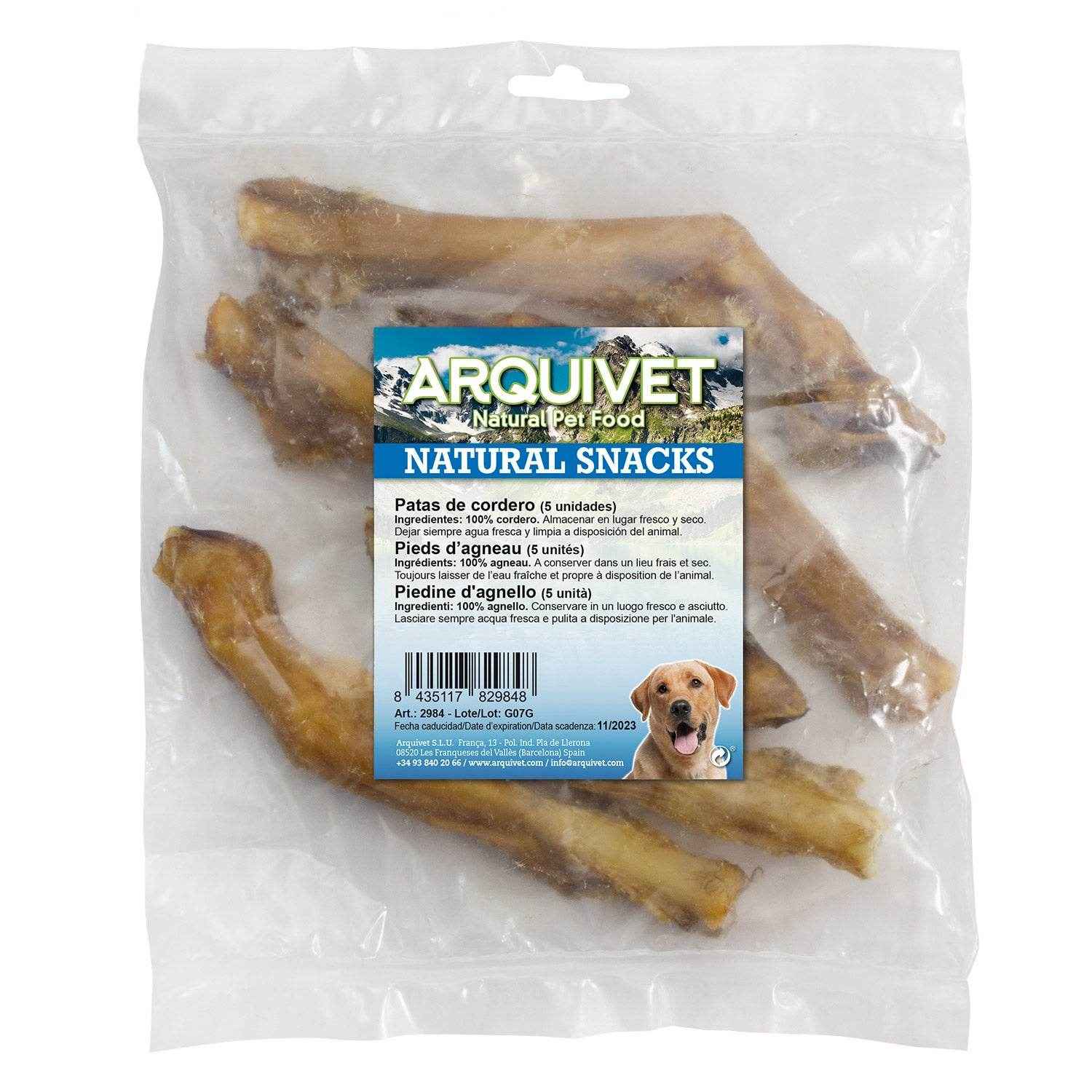 Patas de Cordero Deshidratadas para Perros (Bolsa 5 uds.)