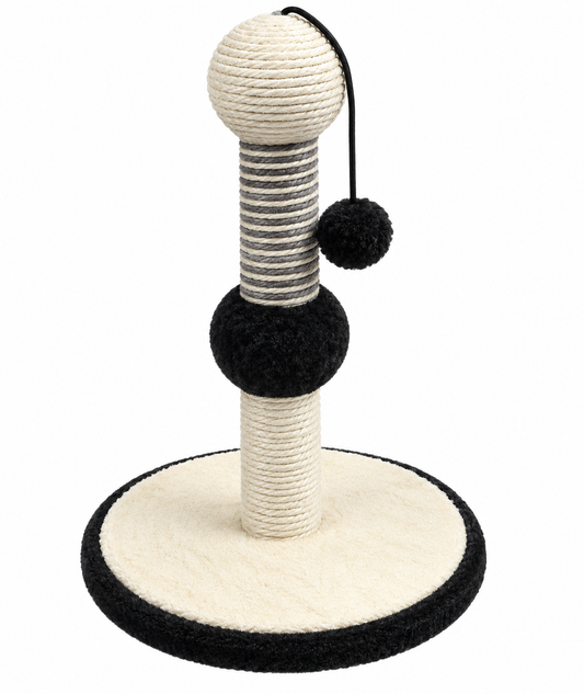 Rascador En Sisal Redondo Con Bolas En El Poste (30x30x46 cm)