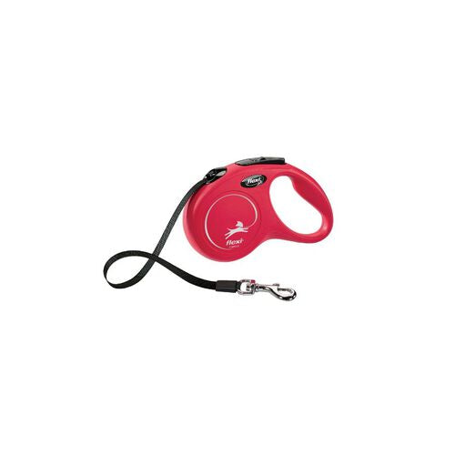 Flexi New Classic Roja – Correa extensible de cinta para perros S 5m