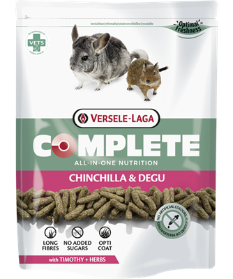 Versele-Laga Complete Chinchilla & Degu 1,75kg – Pellets todo en uno ricos en fibra para chinchillas y degús