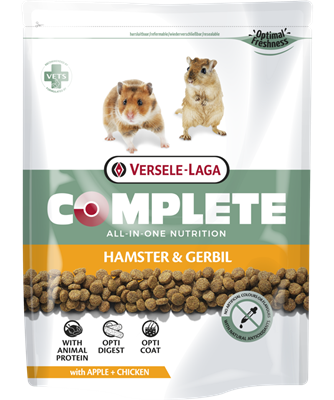 Versele-Laga Complete Hamster & Gerbil 500g – Pellets todo en uno ricos en proteína para hámsters y jerbos