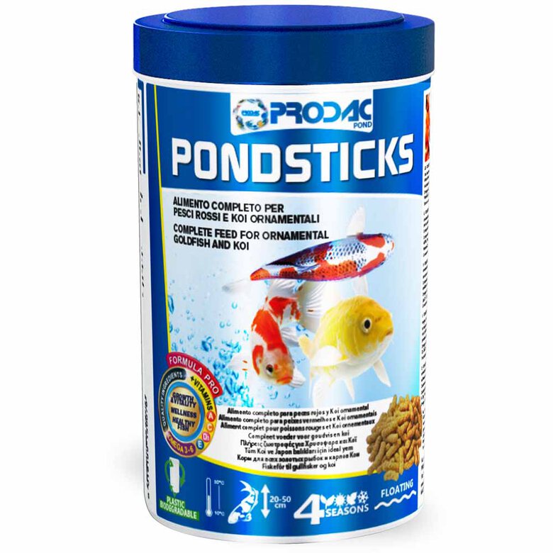 Prodac Pondsticks 150g | Sticks para Koi y Peces de Estanque con Omega 3-6