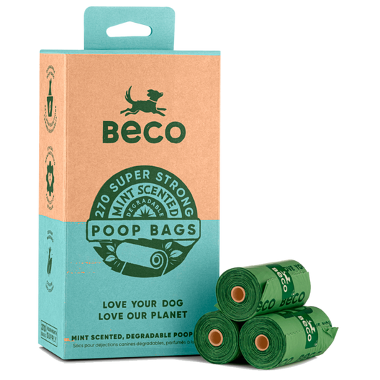 Beco Bolsas Ecológicas para Excrementos 100% Material Reciclado, Aroma Menta 120 bolsas
