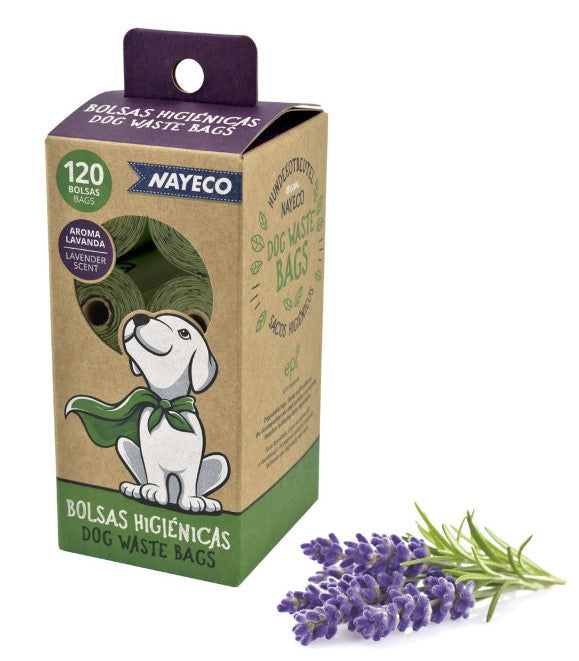 Nayeco Bolsas para Excrementos biodegradables con Aroma a Lavanda 120 bolsas